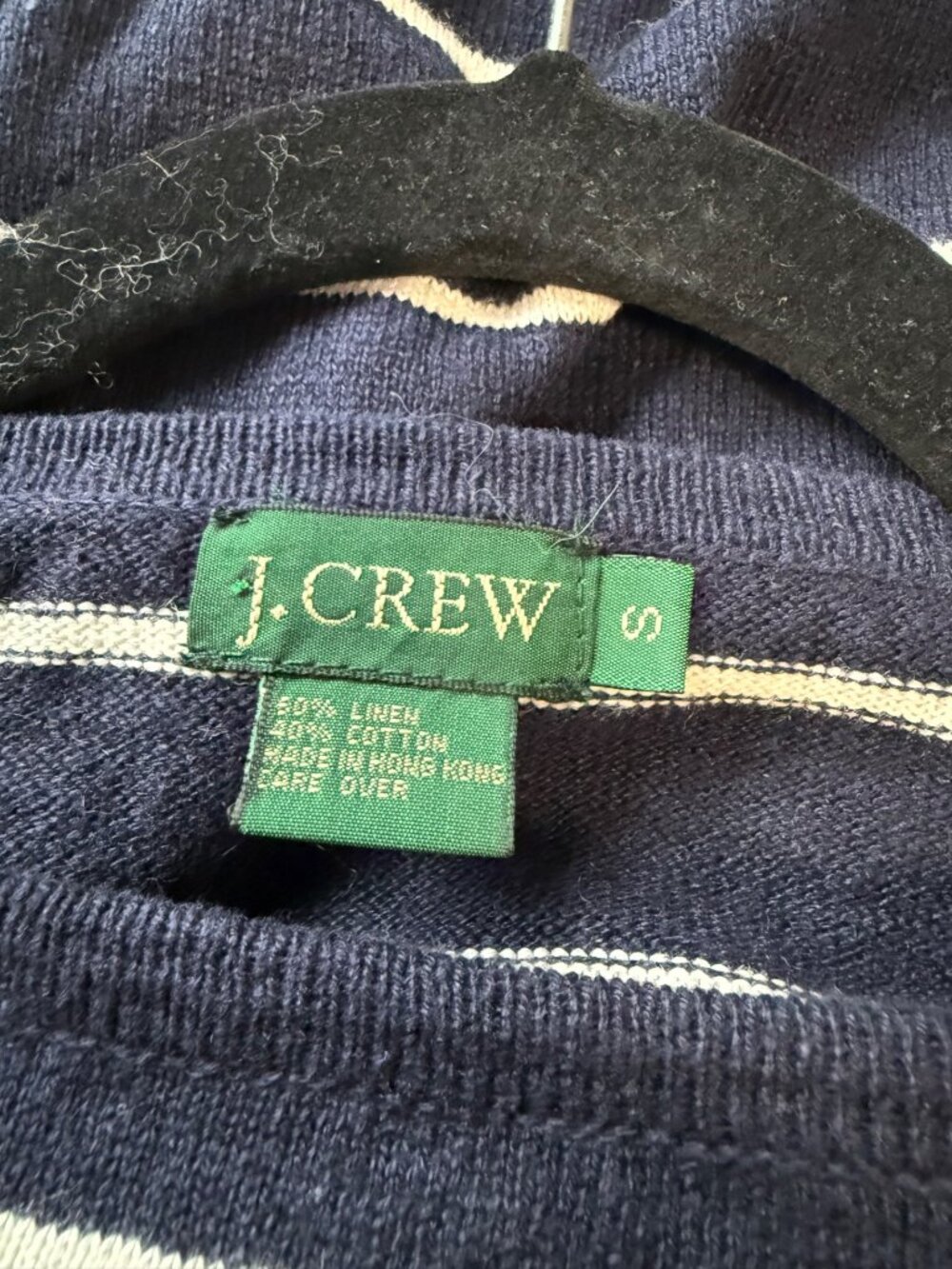 J.Crew Vintage Striped Boatneck Sweater Navy White Small Womens